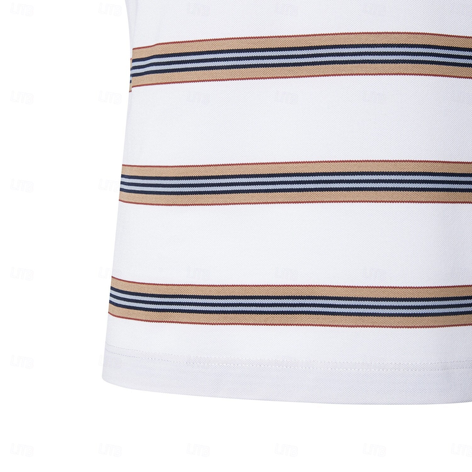 Cotton-Silk Striped Polo - oukumen
