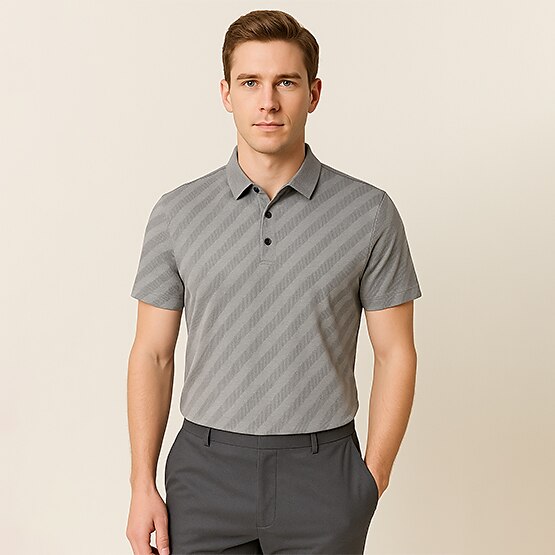Business Casual Silk Polo Shirt - oukumen
