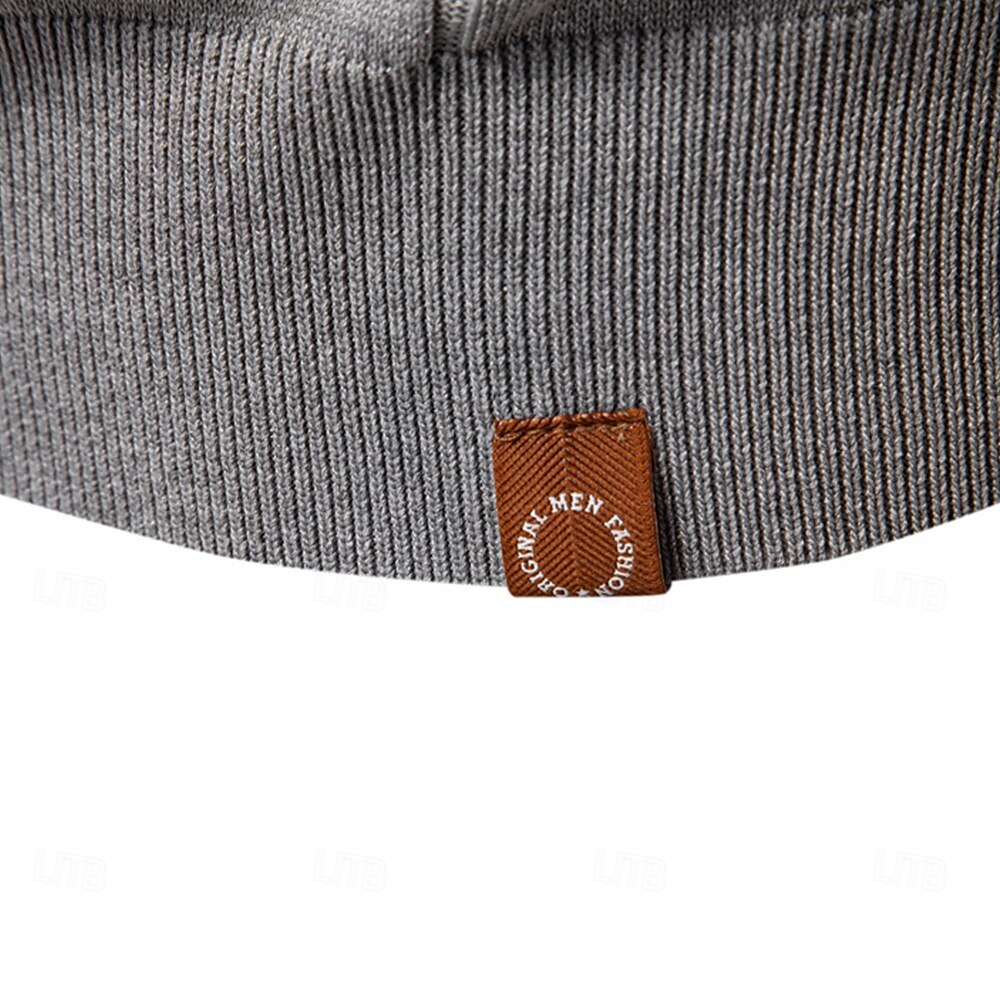 Classic Texture Knit Quarter-Zip Polo - oukumen