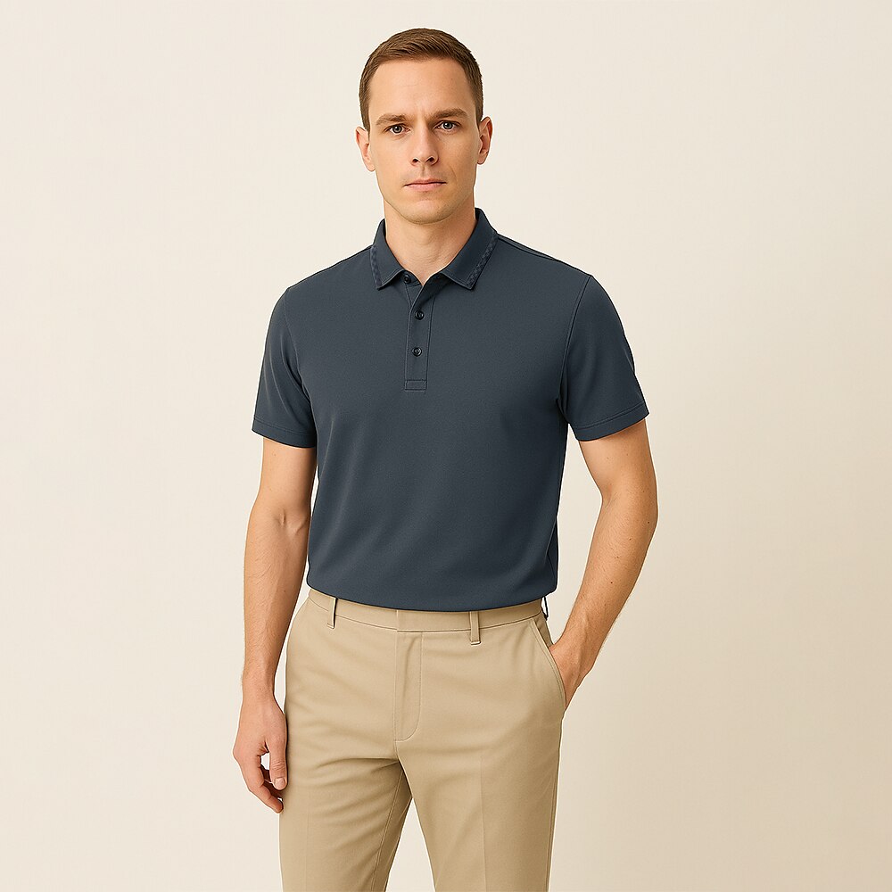 Business Casual Silk Cotton Blend Polo - oukumen