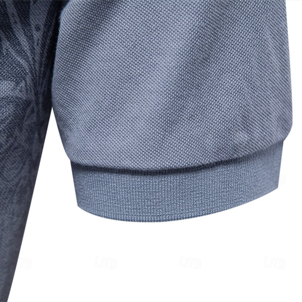 Floral Print Knit Polo Sweater - oukumen