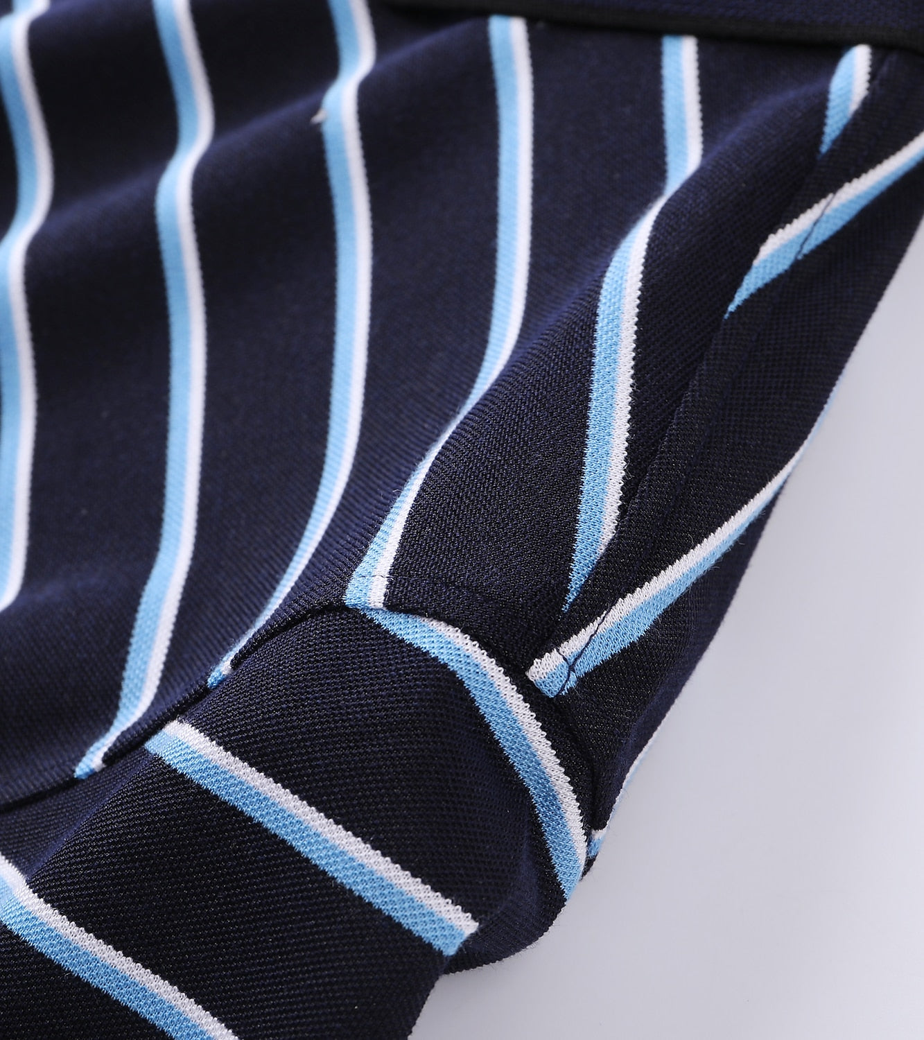 Striped Silk Polo Shirt - oukumen