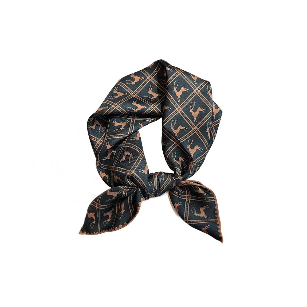 100% Silk Geometry Square Scarf - oukumen