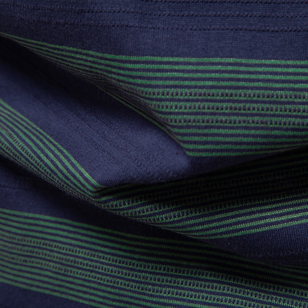 Timeless Striped Cotton-Blend Knit Polo Shirt - oukumen