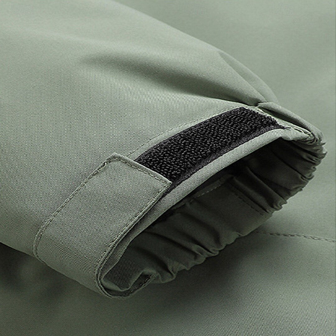 Multifunctional Windproof Zip Up Patchwork Outdoor Jacket - oukumen