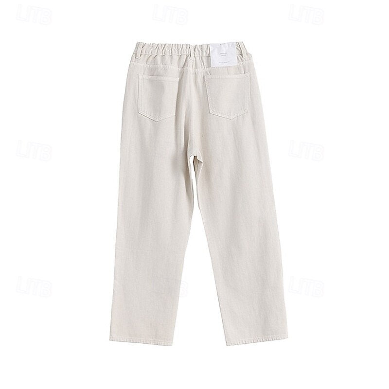 100% Cotton Relaxed Chino Pants - oukumen