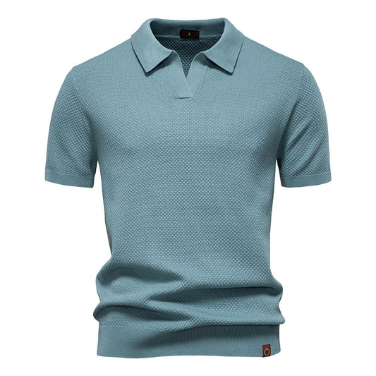 Business Casual Knitted Johnny collar Polo
