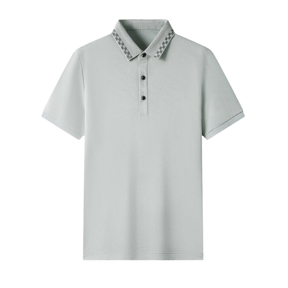 Business Casual Silk Cotton Blend Polo - oukumen