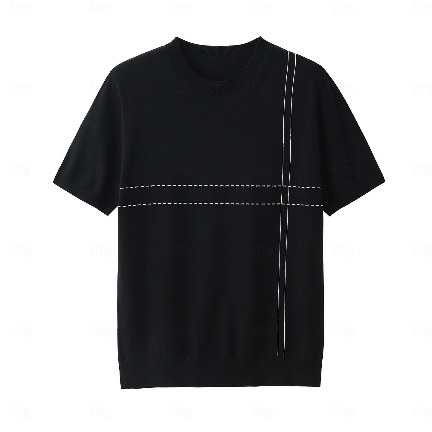 Lyocell Striped Knit T-shirt - oukumen