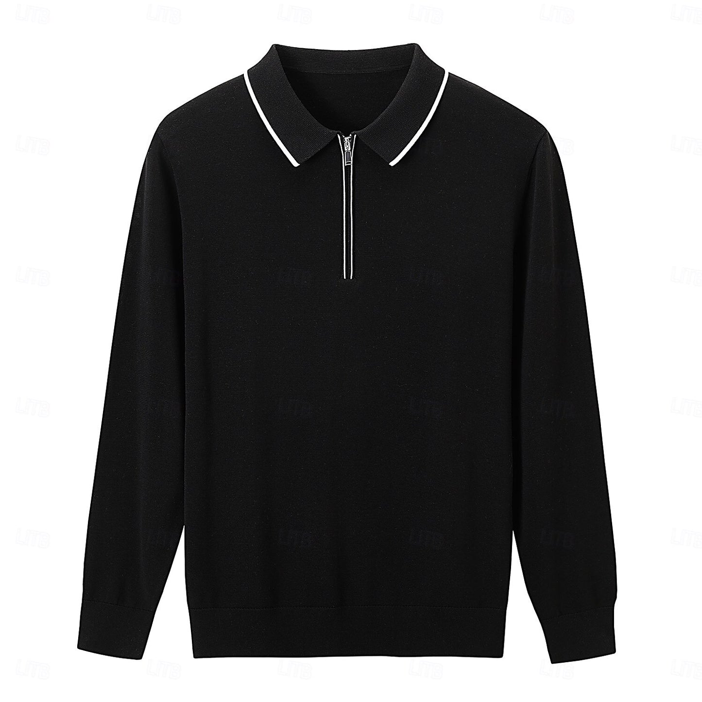 Linen-Silk Quarter Zip Pullover Sweater - oukumen