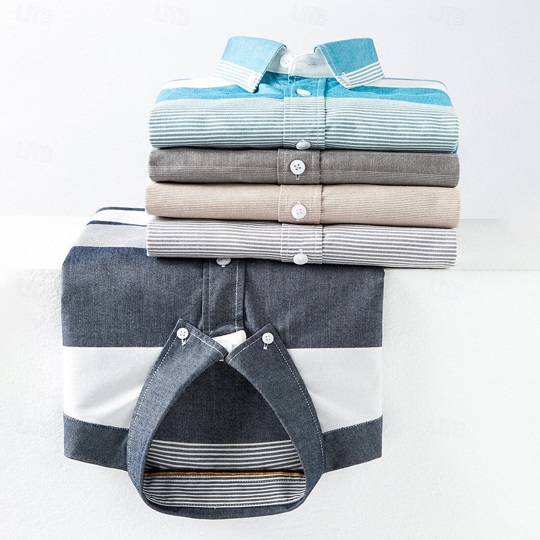 100% Cotton Versatile Color Block Oxford Shirt - oukumen