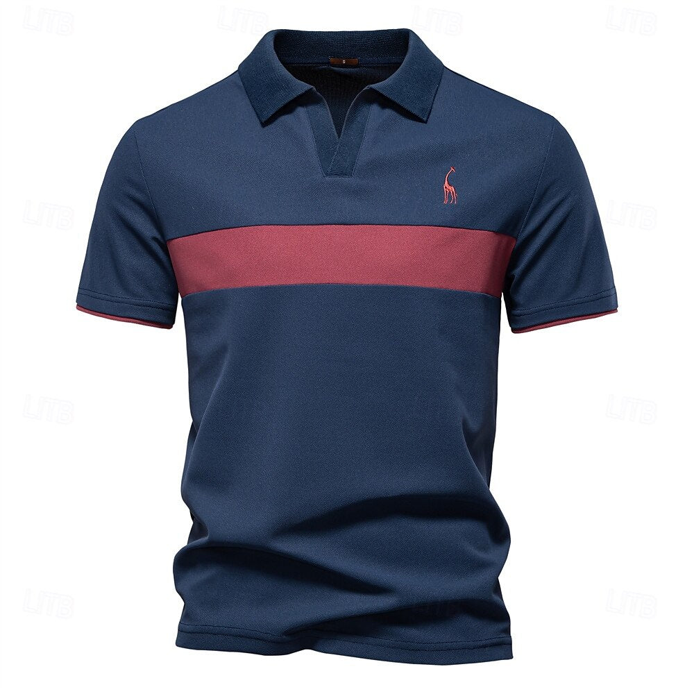 Contrast Panel Knit Polo - oukumen