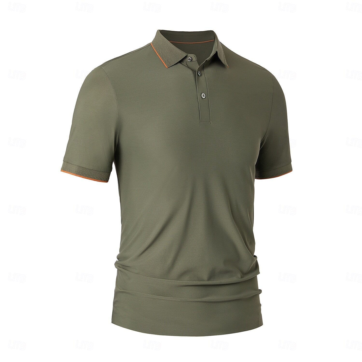 Refined Knit contrast collar Polo - oukumen
