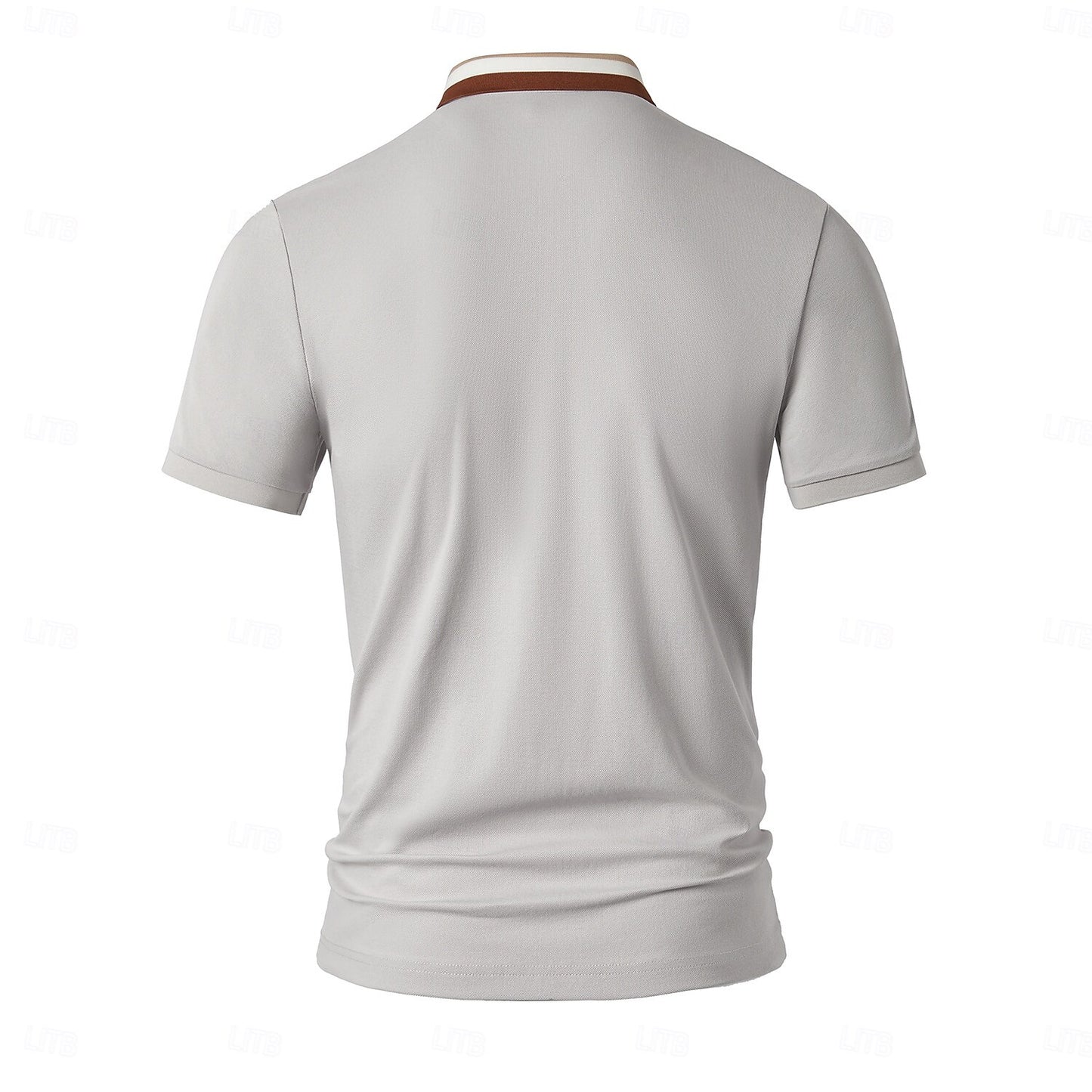 Modern Colorblock Knit Polo Shirt - oukumen