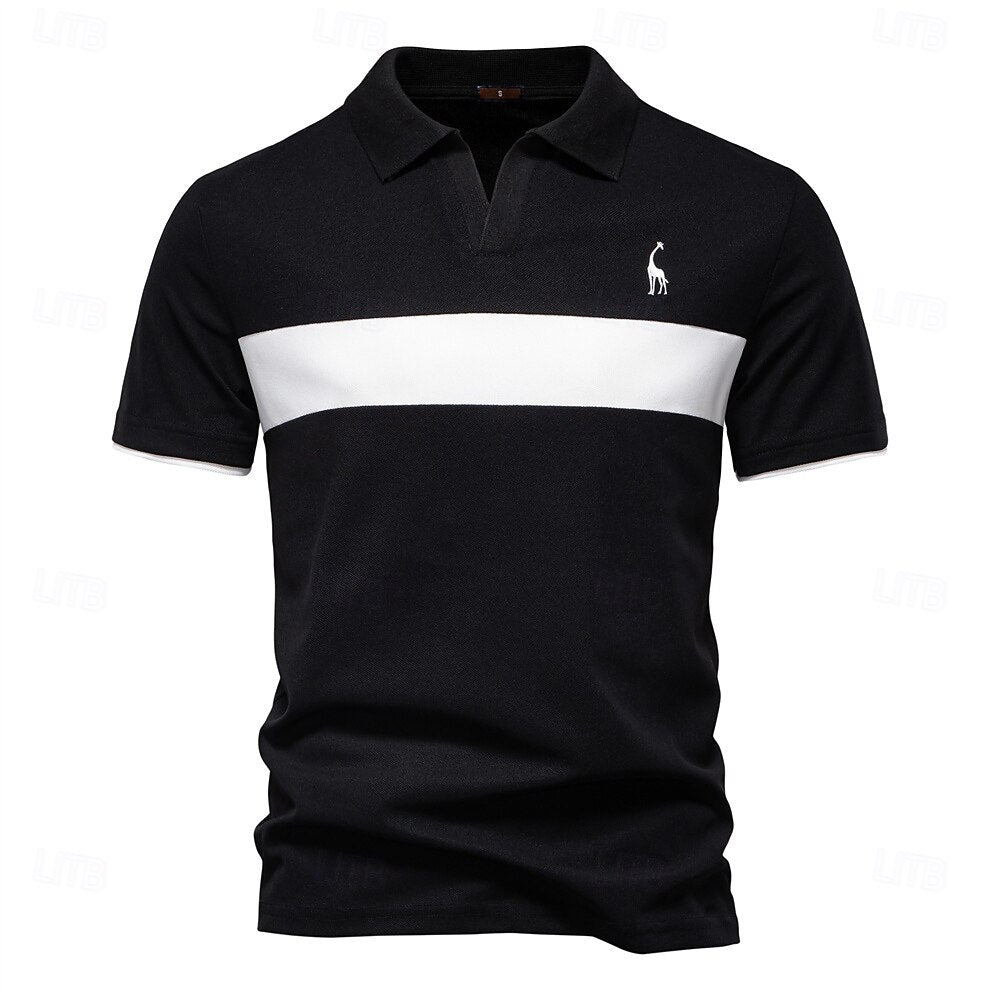 Contrast Panel Knit Polo - oukumen