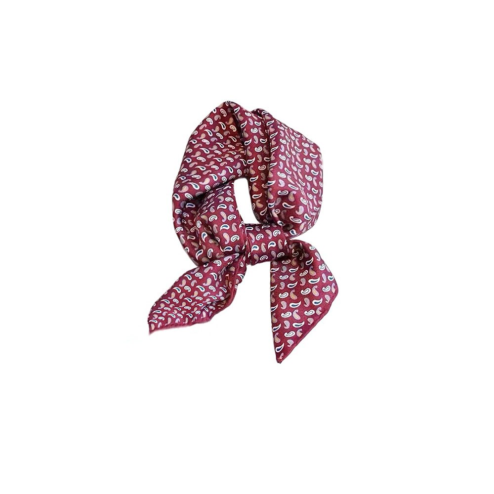 100% Silk Cashew Pattern Square Scarf - oukumen