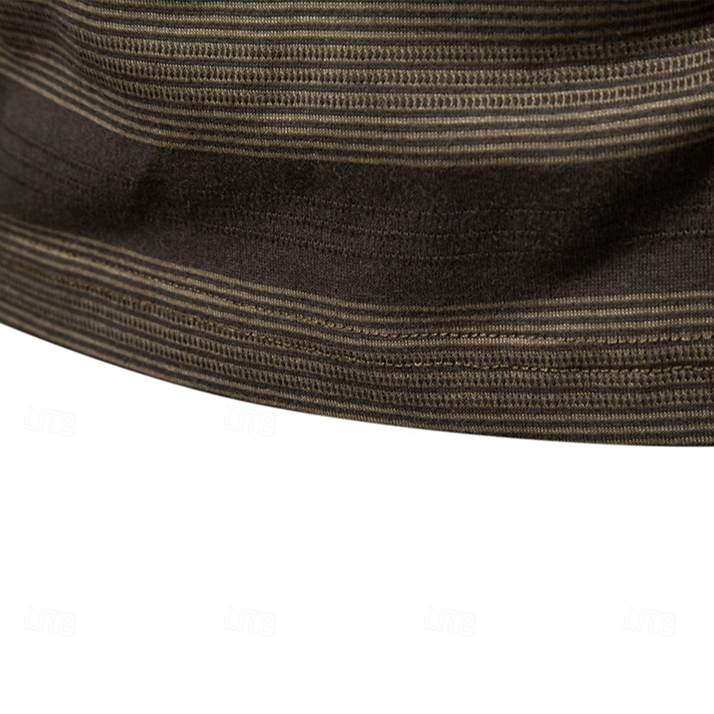 Timeless Striped Cotton-Blend Knit Polo Shirt - oukumen