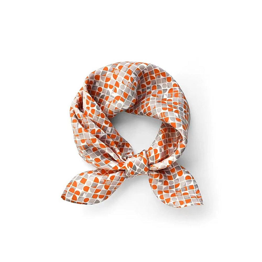 100% Silk Polka Dots Square Scarf - oukumen