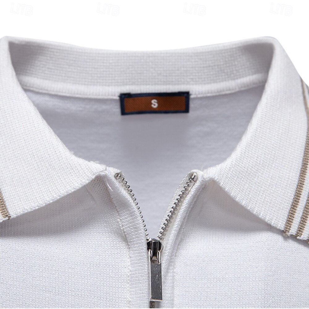 Quarter Zip Short Sleeve Polo - oukumen