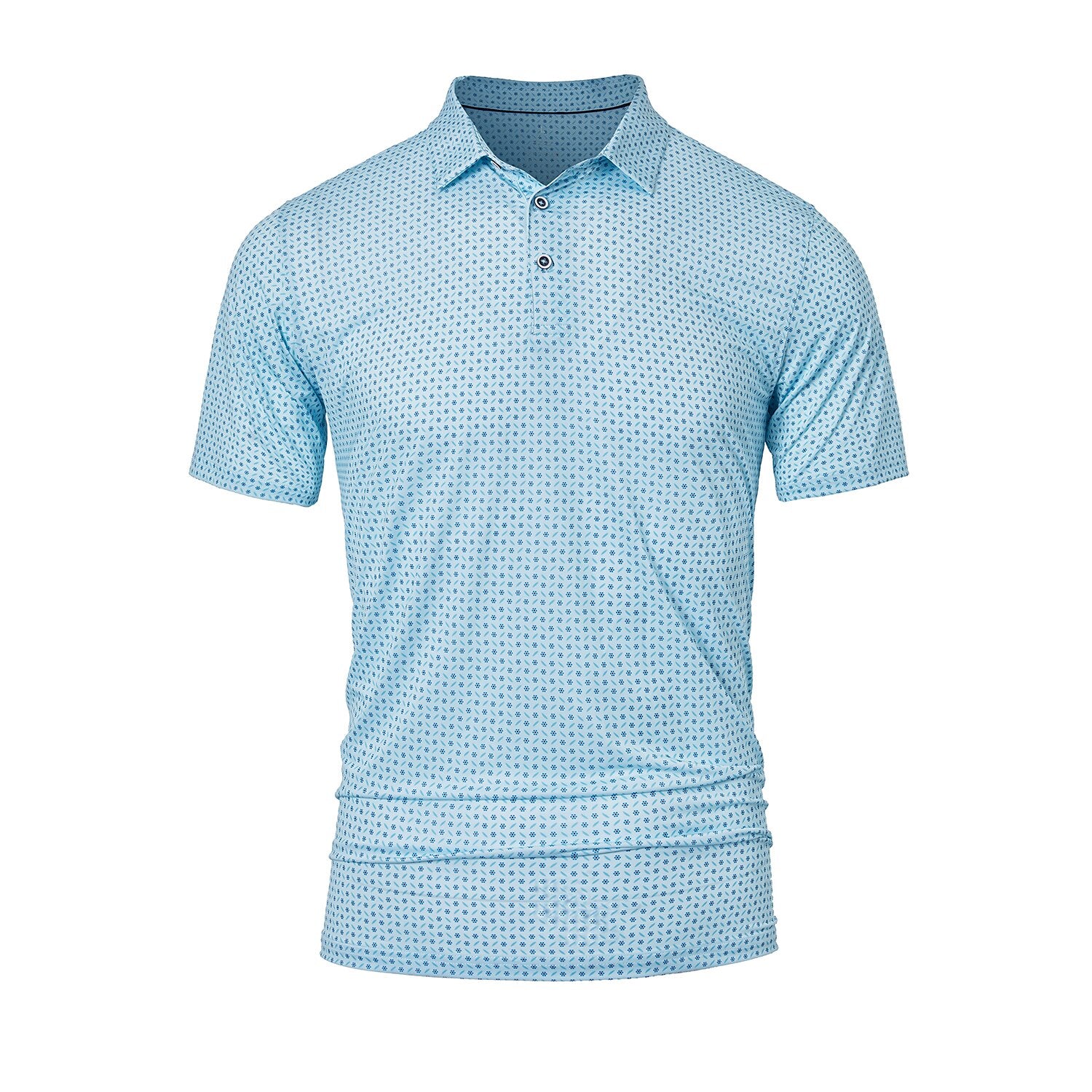 Quick-Dry Geometric Print Polo Shirt - oukumen