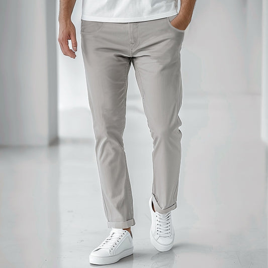 Tailored Stretch Cotton Chinos - oukumen