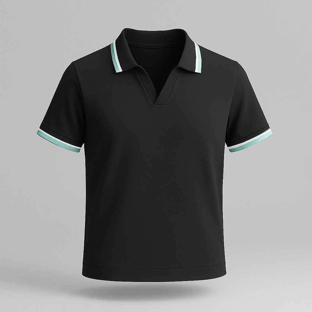 100% Cotton Polo with Contrast Stripe