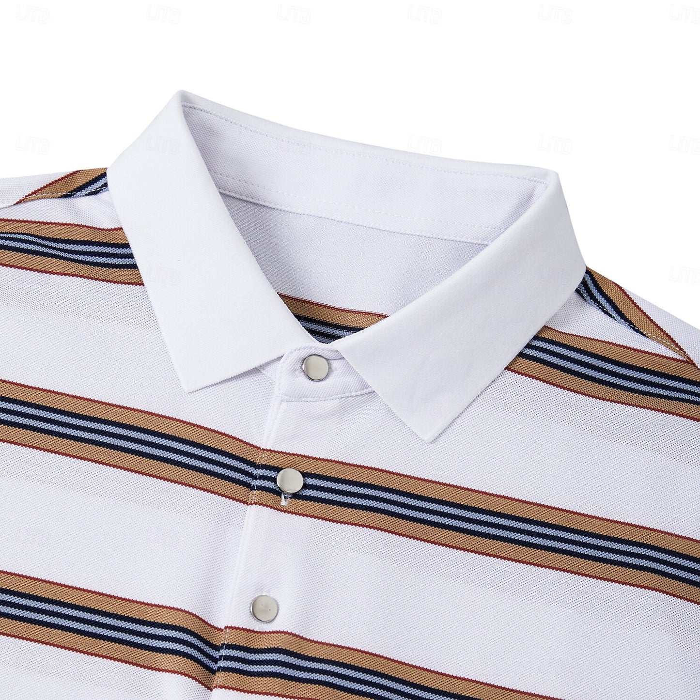 Cotton-Silk Striped Polo - oukumen