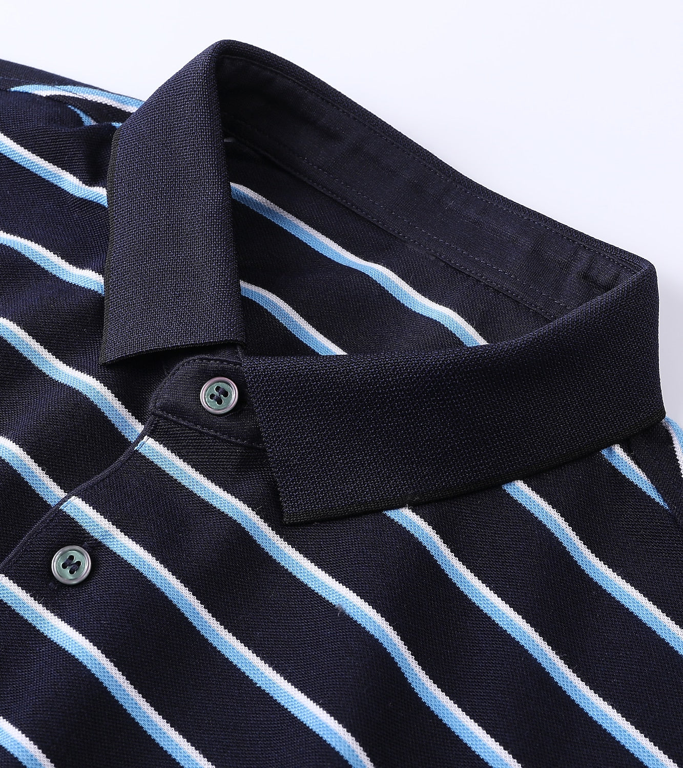 Striped Silk Polo Shirt - oukumen