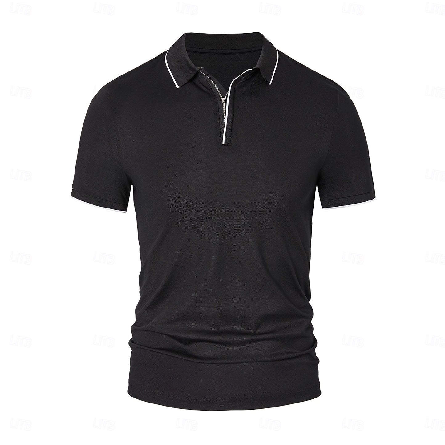 Cotton-Silk Quarter-Zip Polo - oukumen