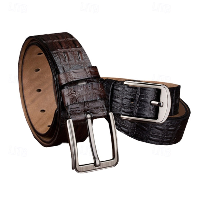 100% Leather Cowhide Belt - oukumen