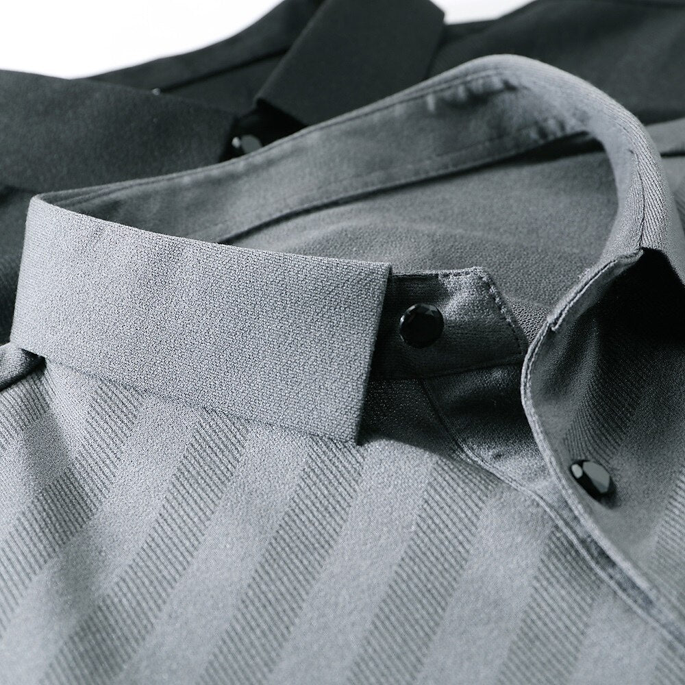 Business Casual Silk Polo Shirt - oukumen