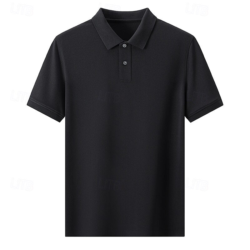 Turn-Down Collar Knit Polo - oukumen