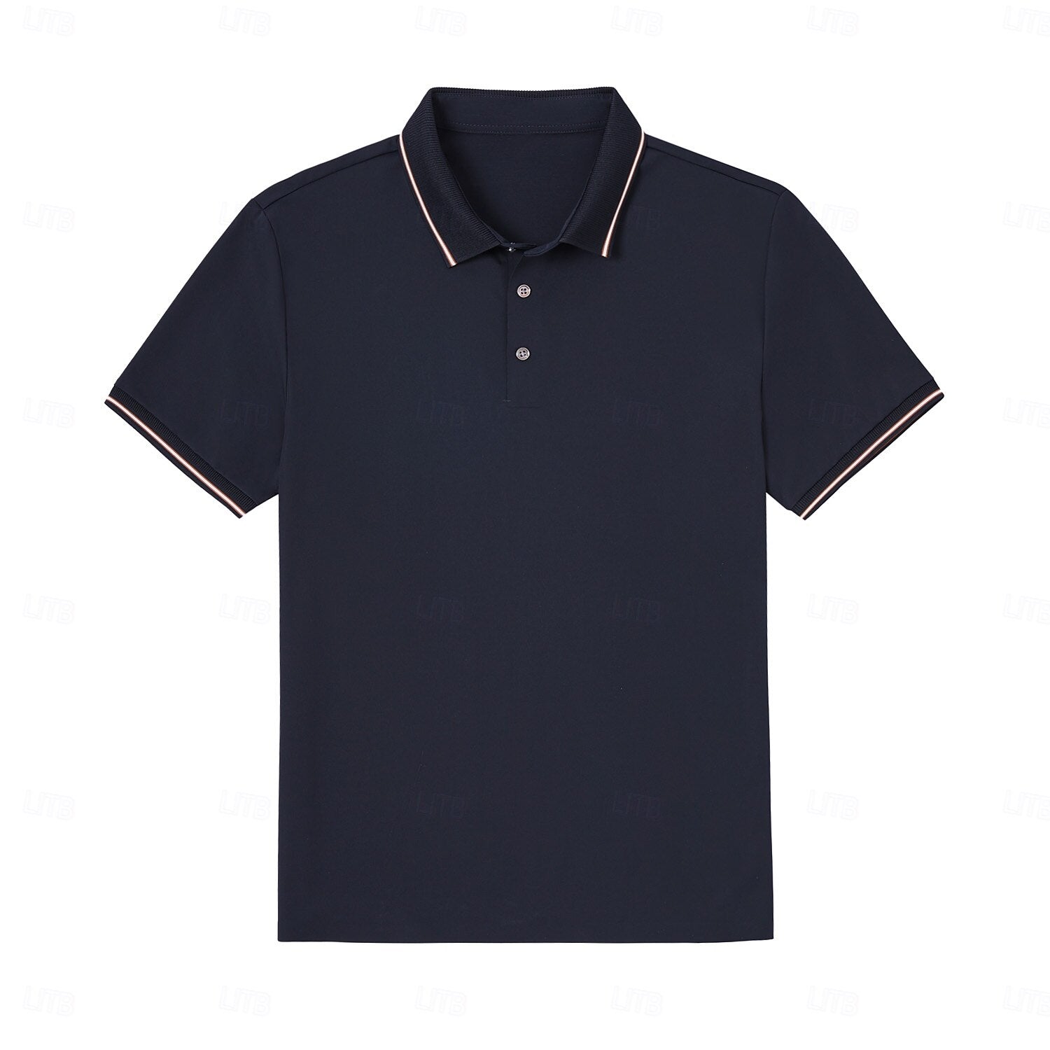 Contrast Collar and Cuff Stretch Polo - oukumen