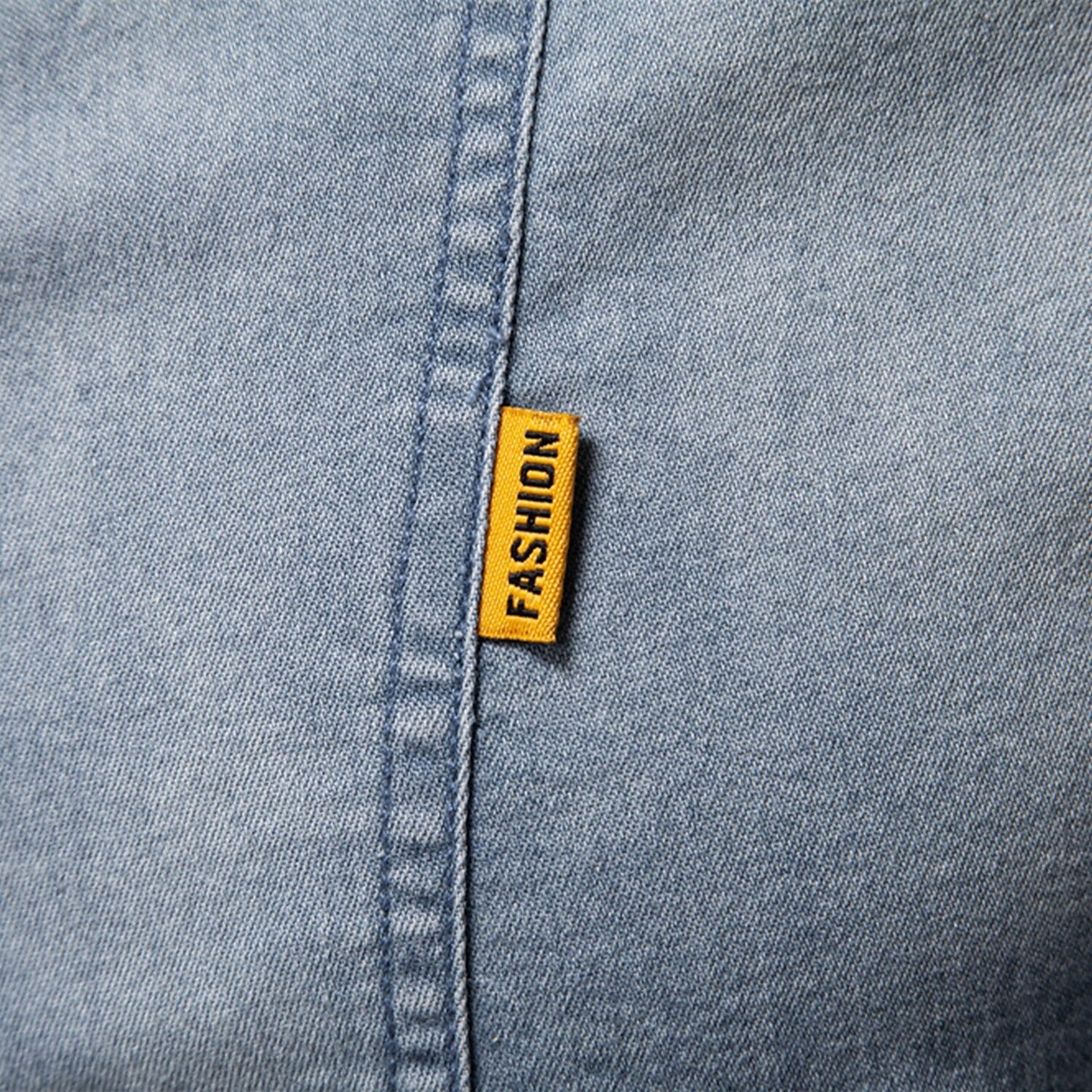 Long Sleeve Solid Color Denim Shirt - oukumen