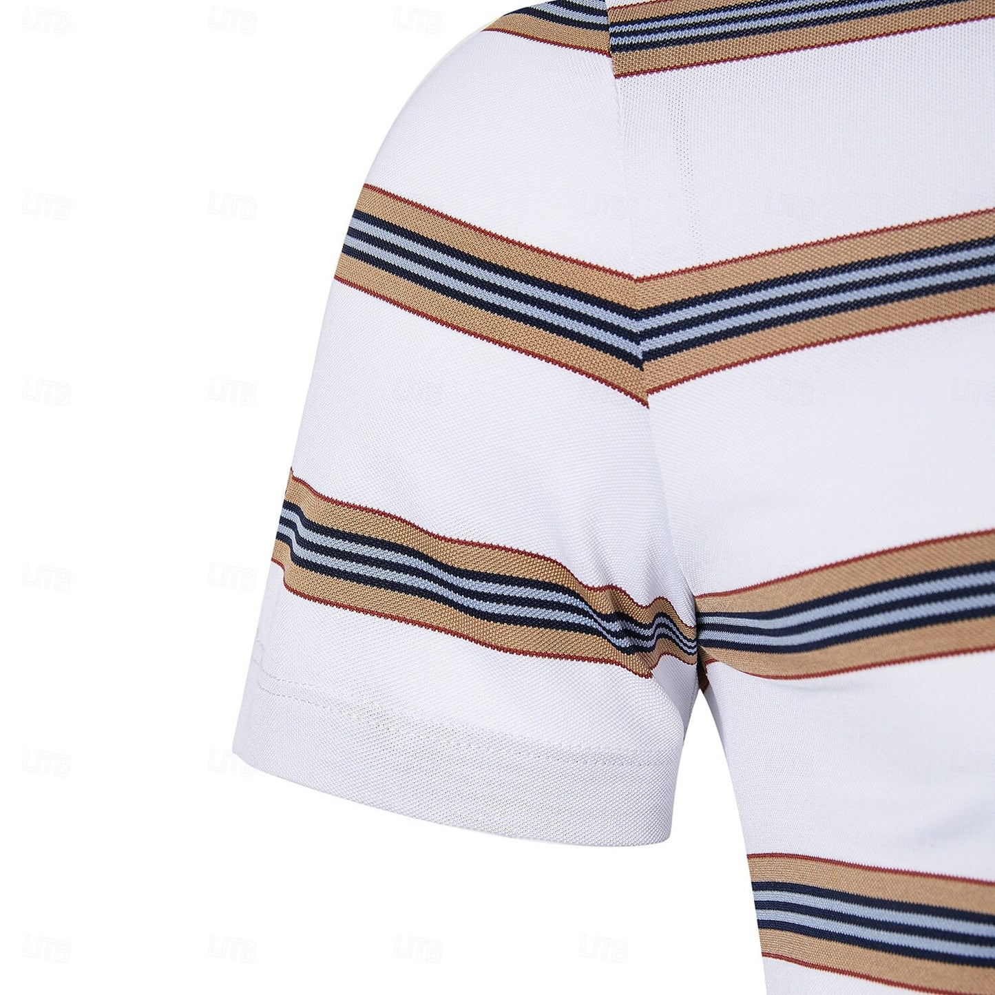 Cotton-Silk Striped Polo - oukumen