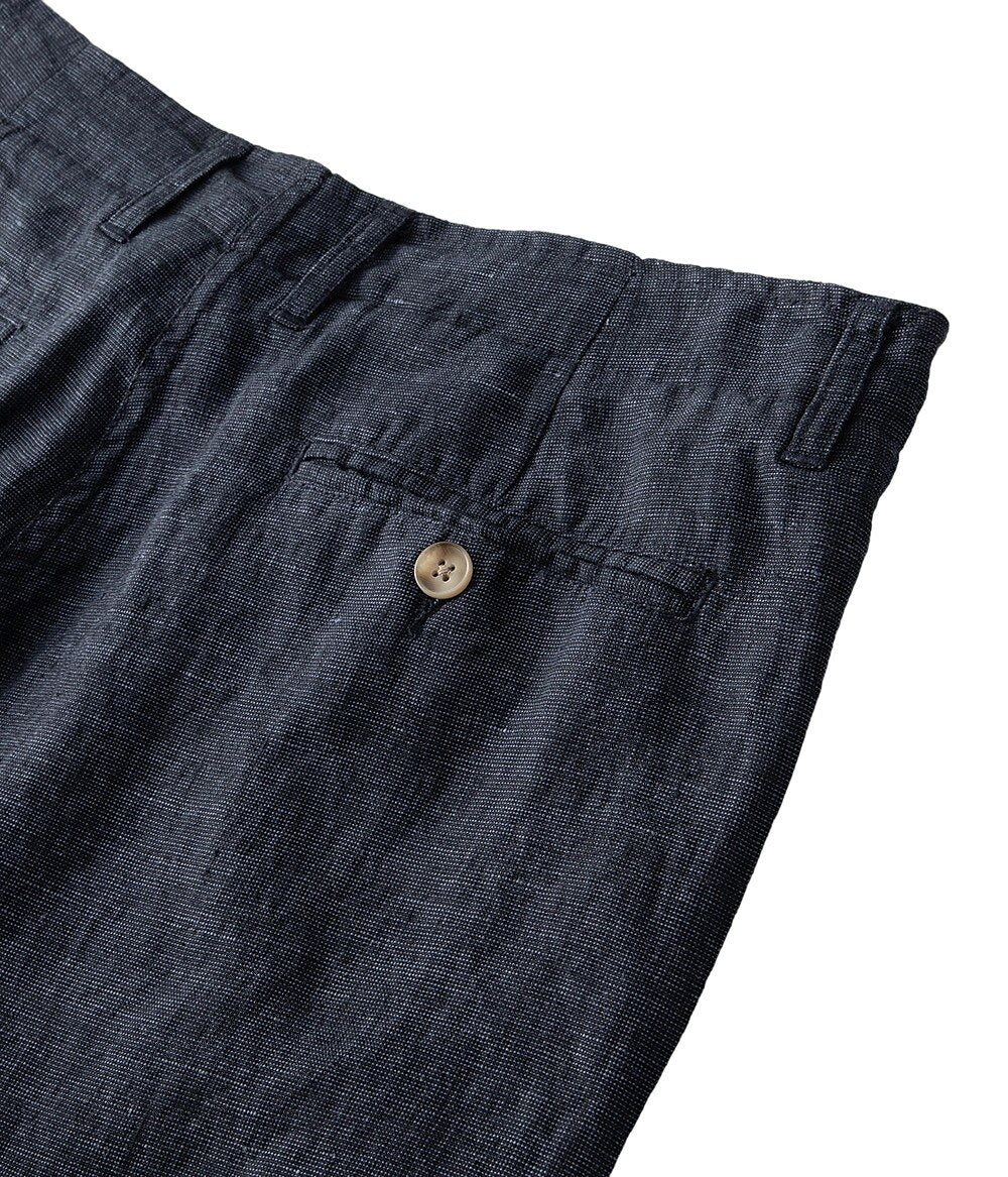 100% Linen Knee-Length Shorts - oukumen