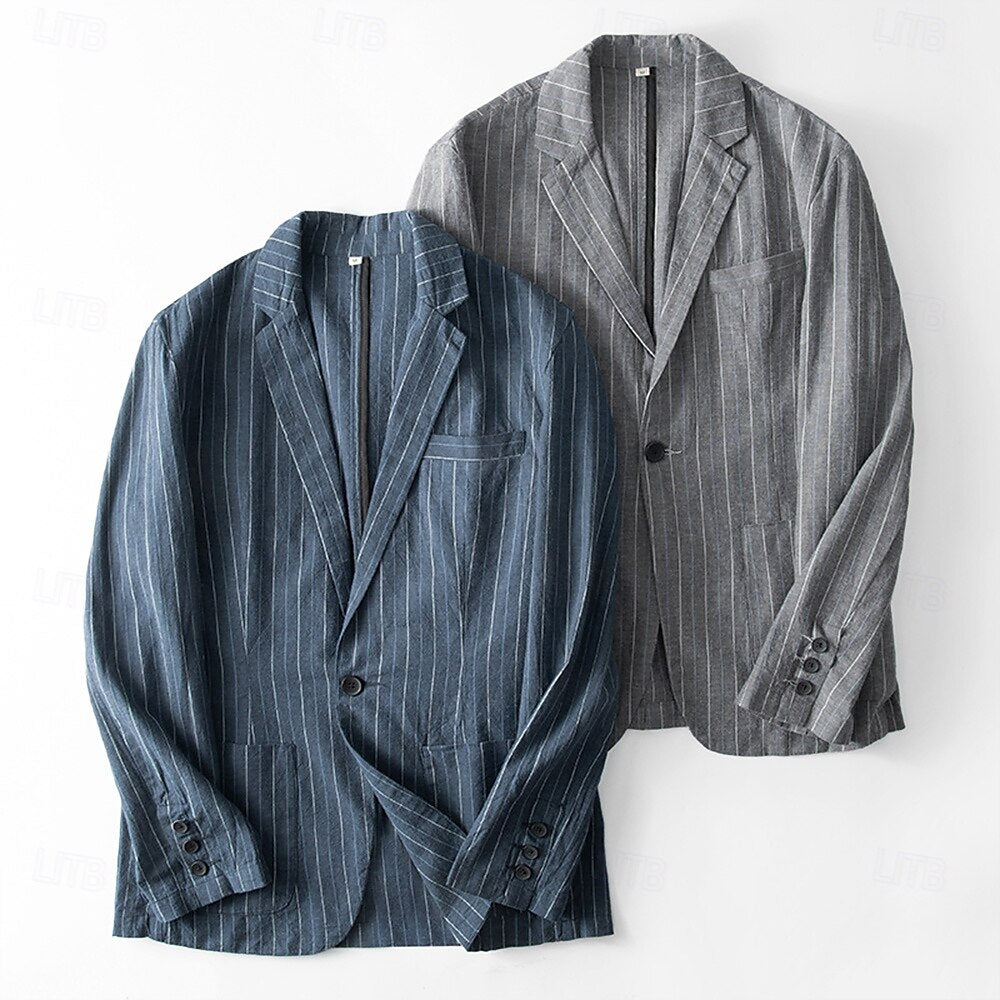 Tailored Pinstripe Blazer - oukumen