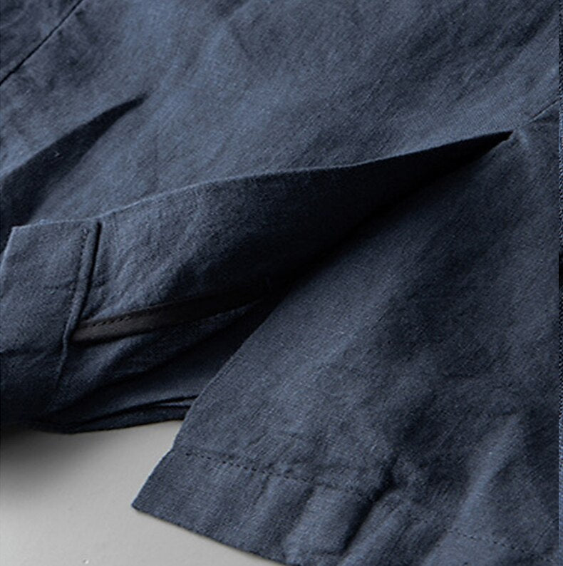 Tailored 100% Linen Blazer - oukumen