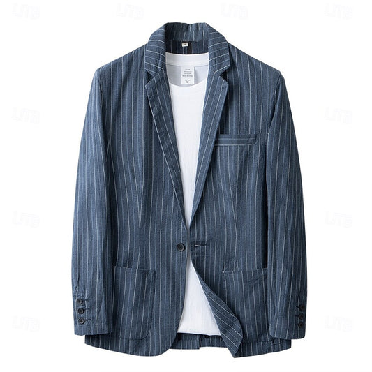 Tailored Pinstripe Blazer - oukumen