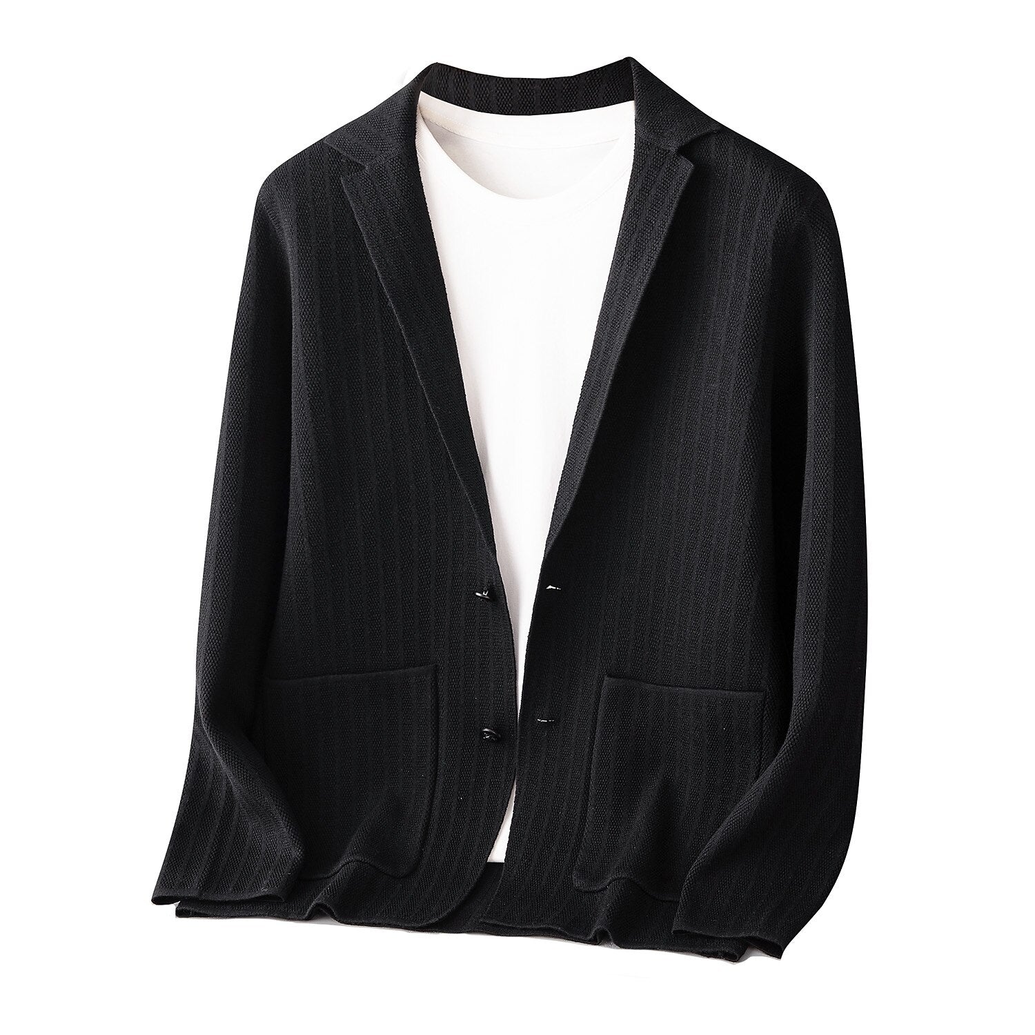 Textured Knit Blazer - oukumen