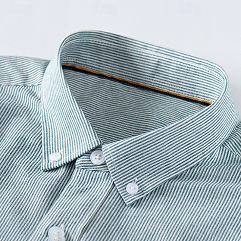 100% Cotton Premium Long Sleeve Oxford Shirt - oukumen