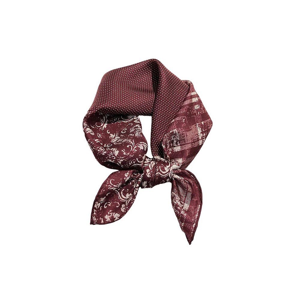 100% Silk Geometry Square Scarf - oukumen