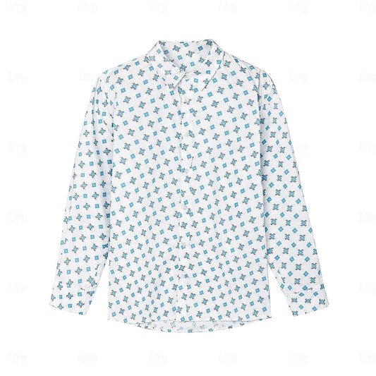 "Palm Haven" 100% Cotton Tropical Print Shirt - oukumen