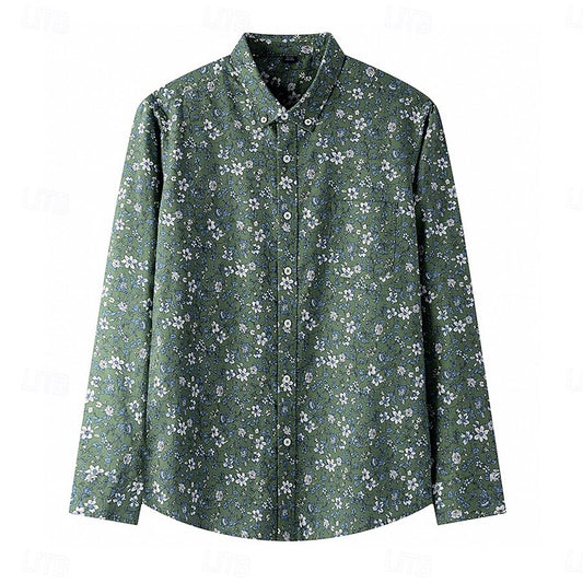 100% Cotton Floral Vine Shirt - oukumen