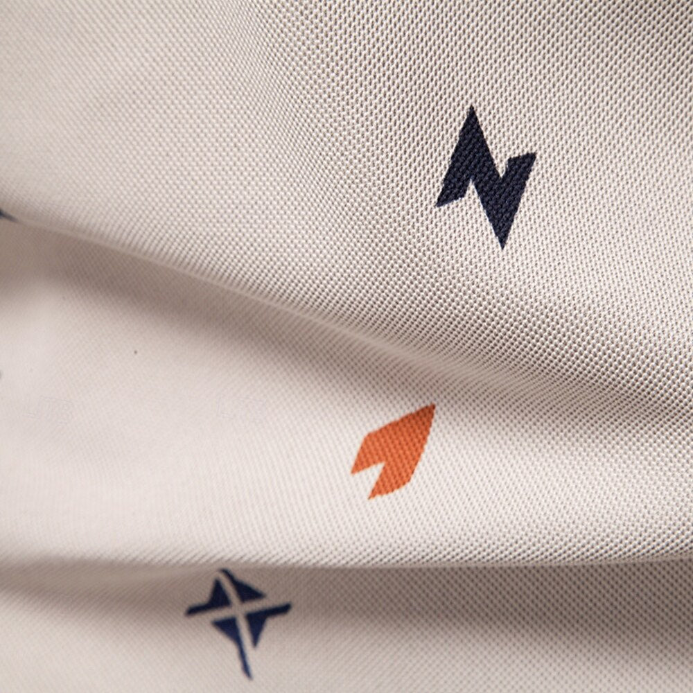 Printed Short-Sleeve Polo - oukumen