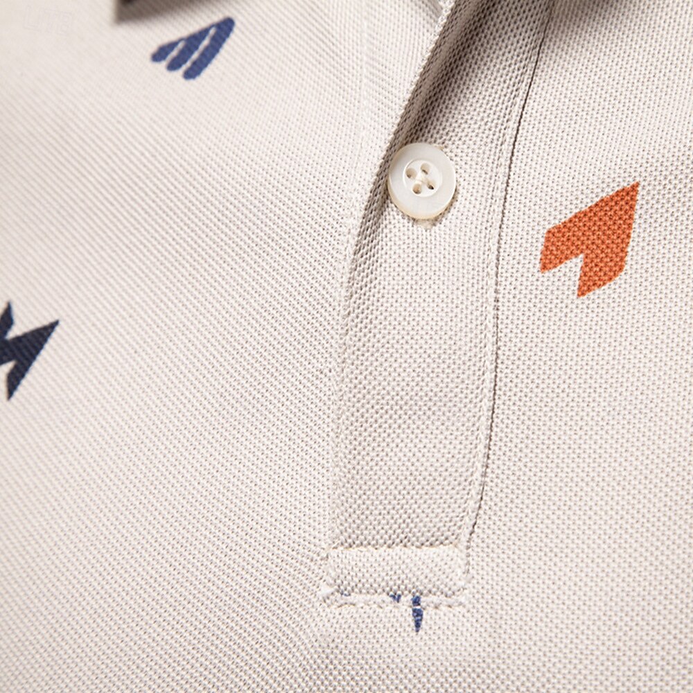 Printed Short-Sleeve Polo - oukumen