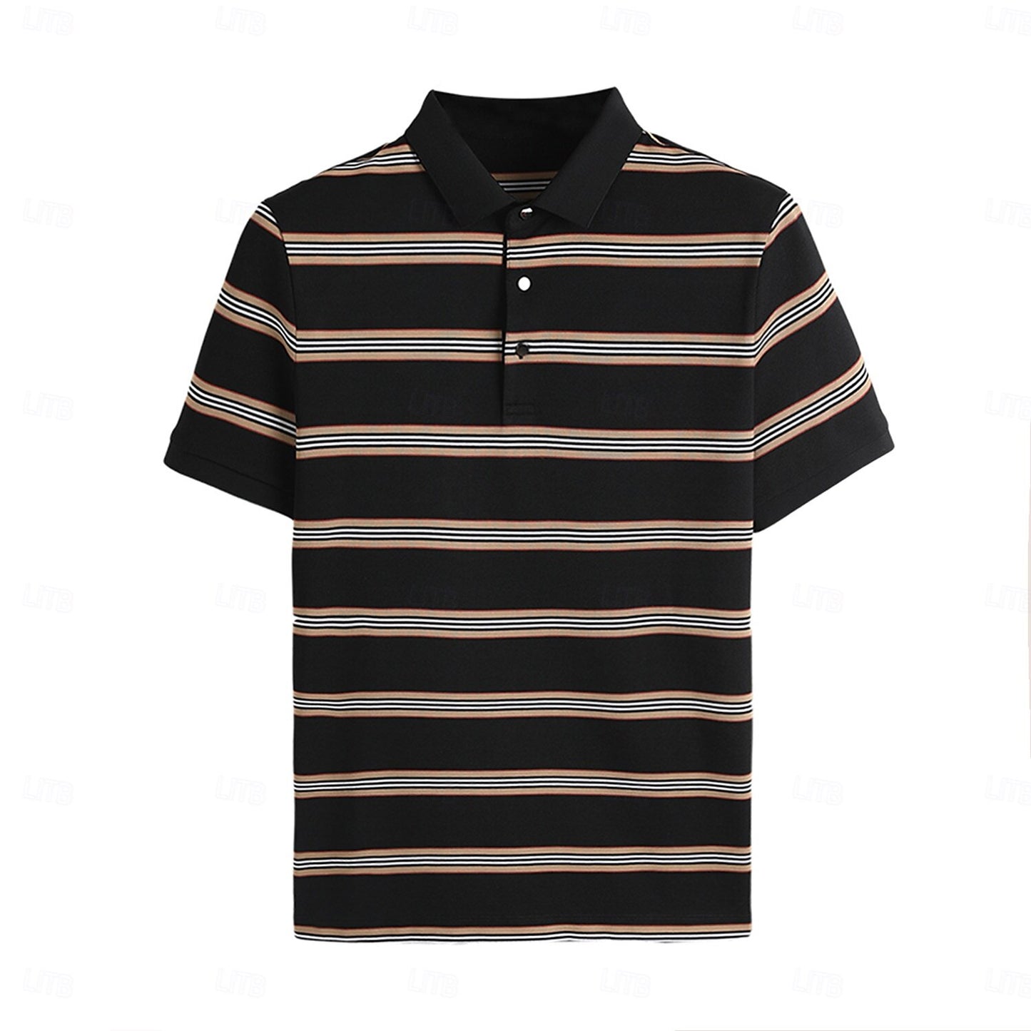 Cotton-Silk Striped Polo - oukumen