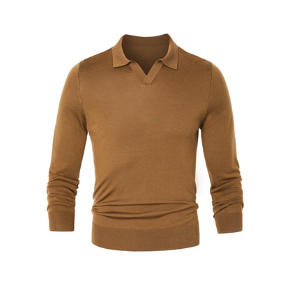 100% Wool V Neck Pullover Spring Sweater