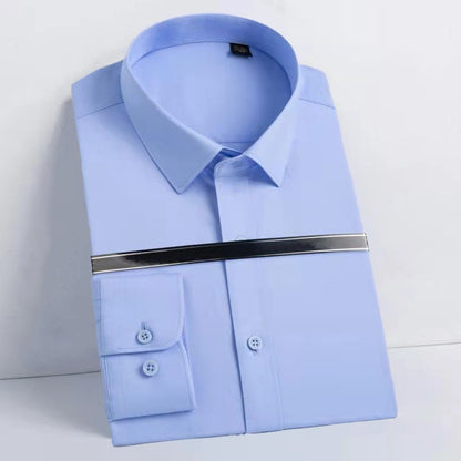 Dress Shirt Long Sleeve Solid Color Shirt - oukumen