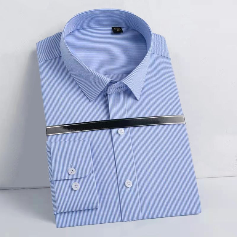 Dress Shirt Long Sleeve Solid Color Shirt - oukumen